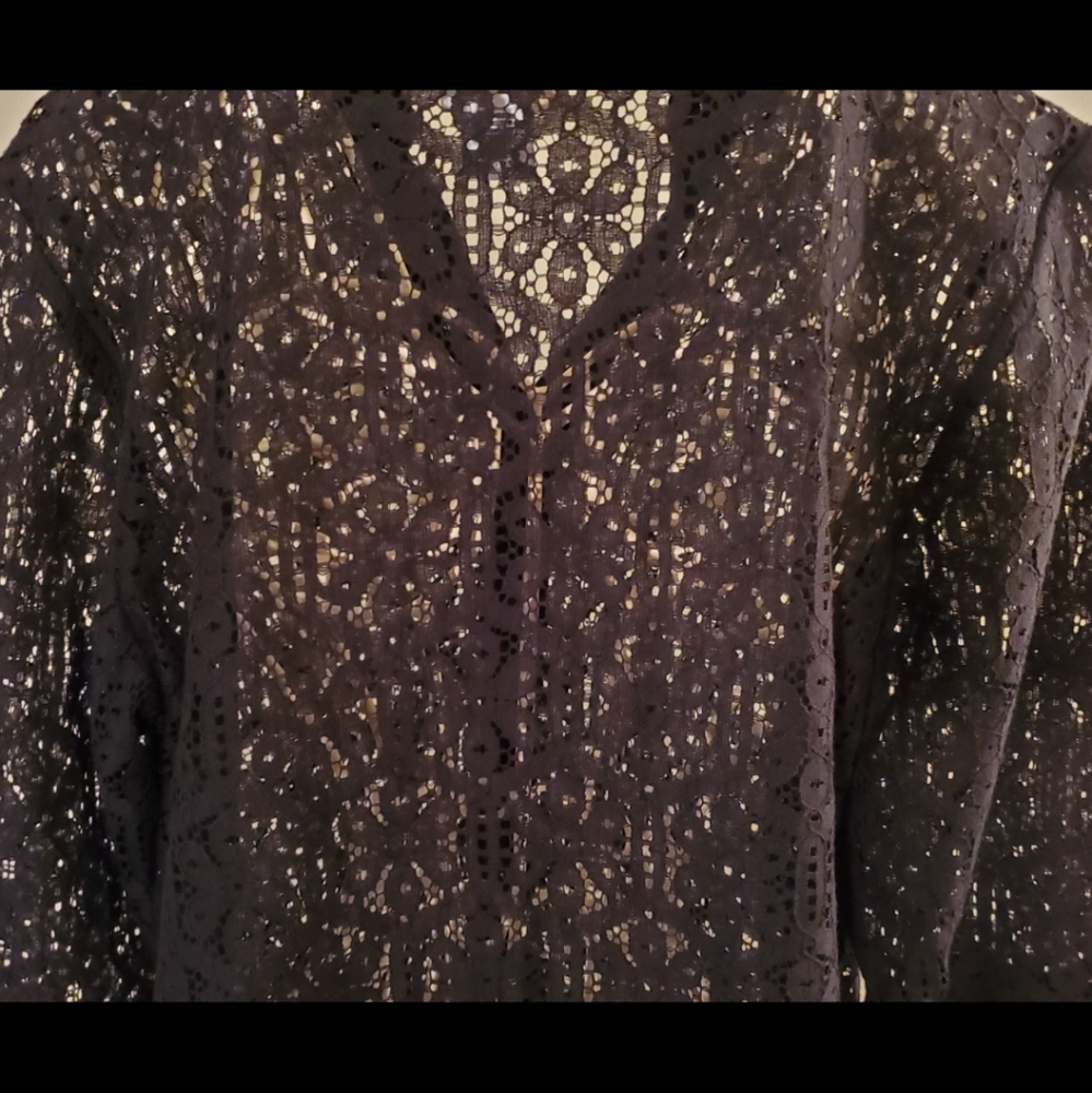 Ruby Rd. Lace Button Down Top - Picture 10 of 10
